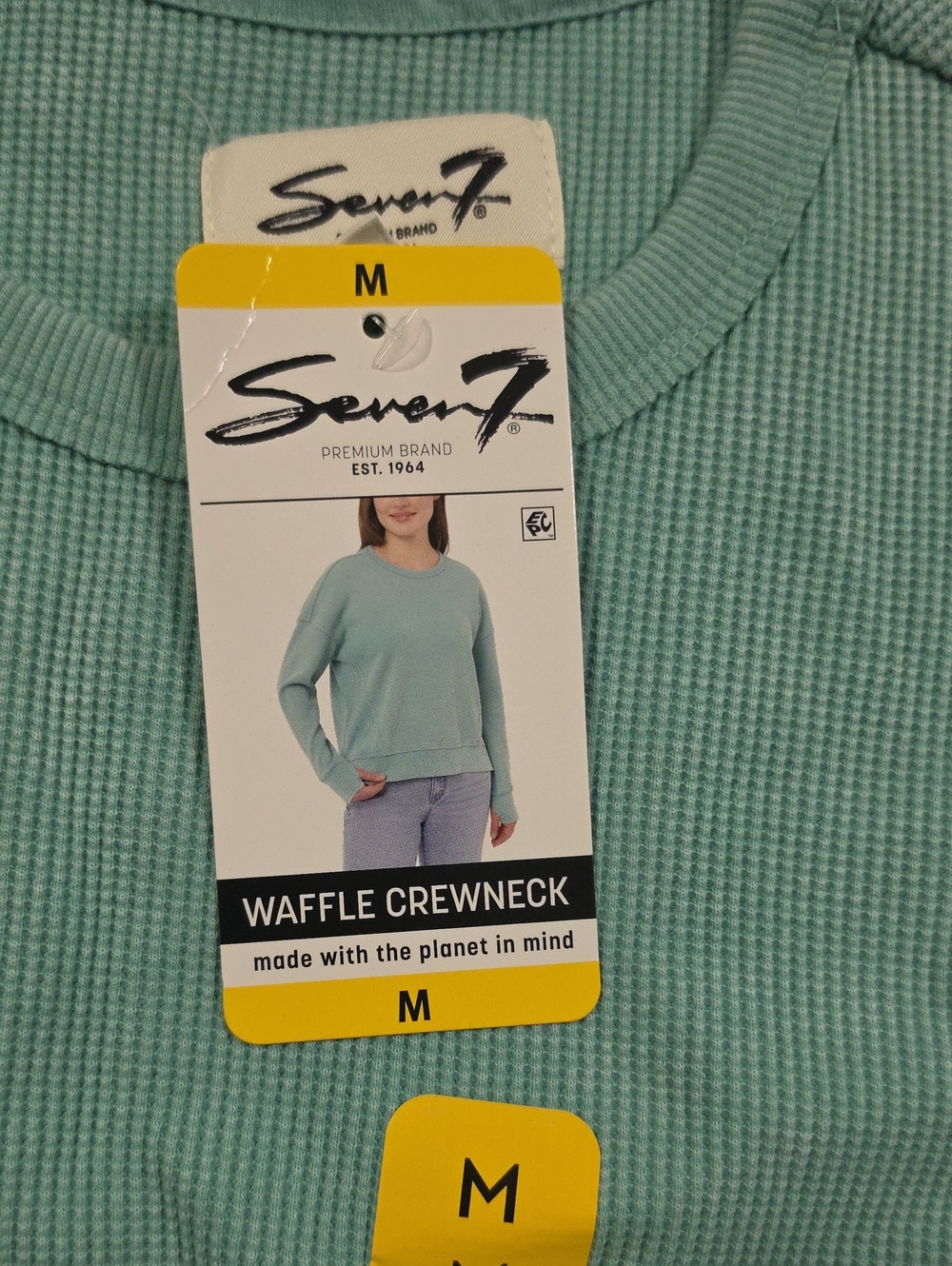 Seven7 Waffle Crewneck Sweater - Mint